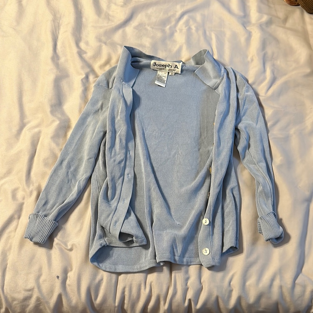 Light blue button up cardigan